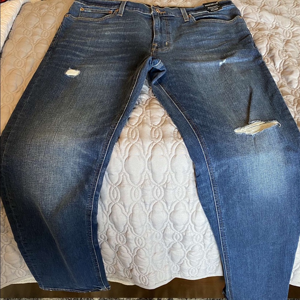 J Crew Mercantile Straight Distressed Jeans
